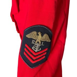 Ralph Lauren Collection Purple Label Dress Military Patch Red Jacket US 12